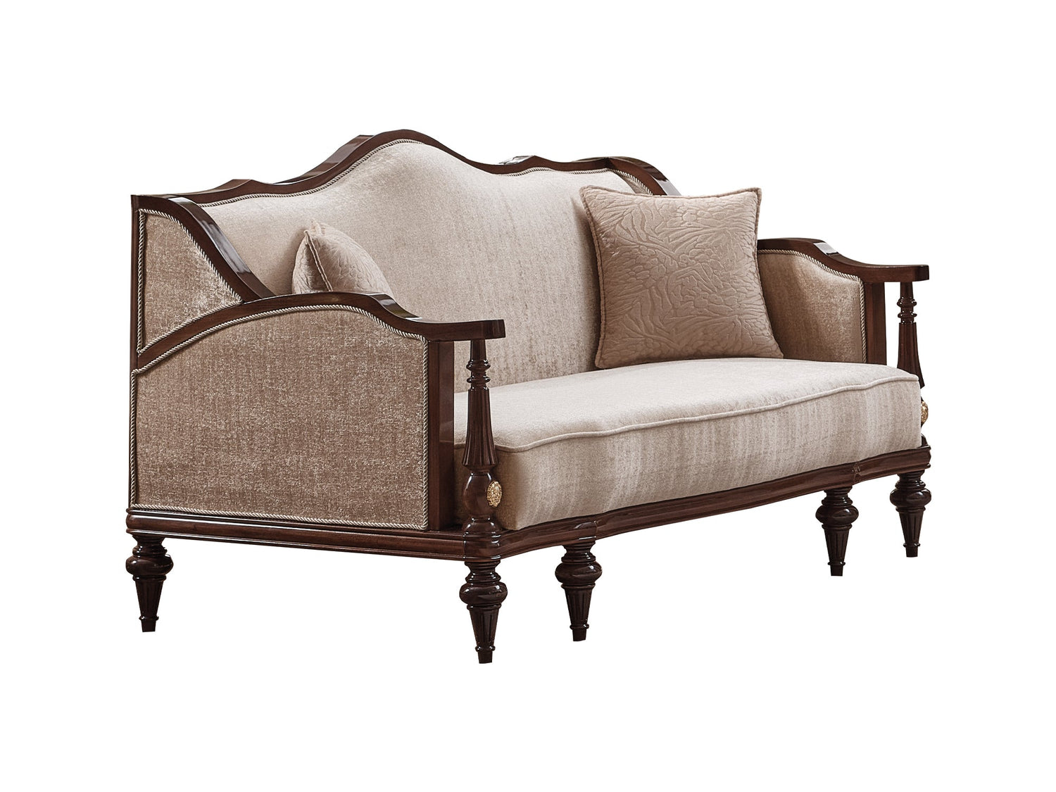 Zumrut Lux Stationary Loveseat in Beige