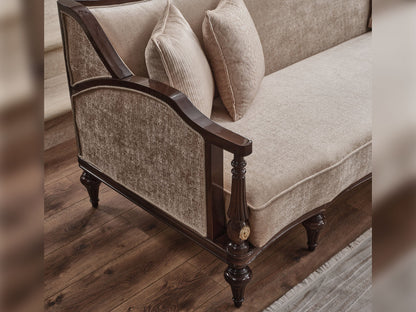 Zumrut Lux Stationary Sofa in Beige