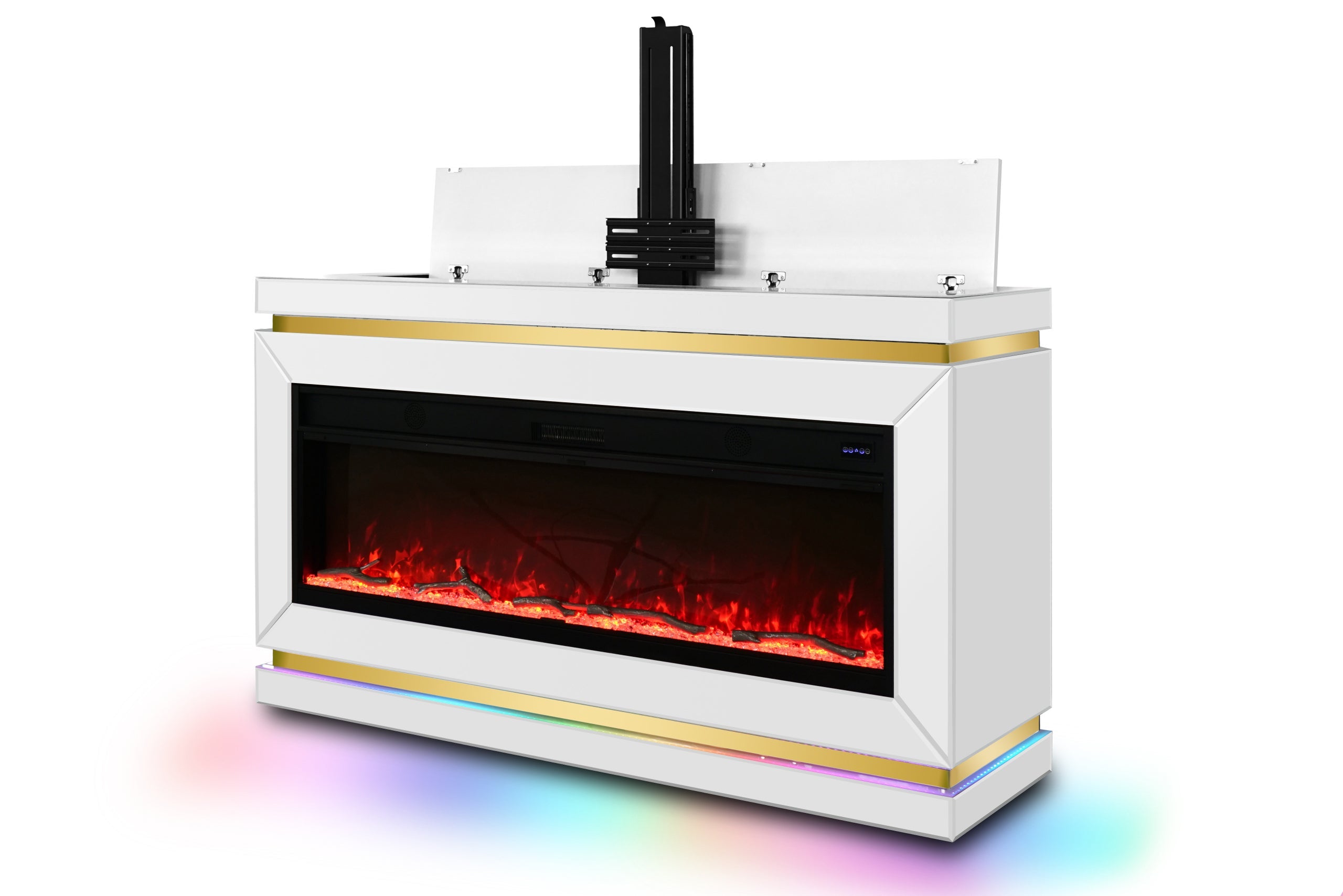 A94 TV STAND W/FIREPLACE (WHITE) - A94