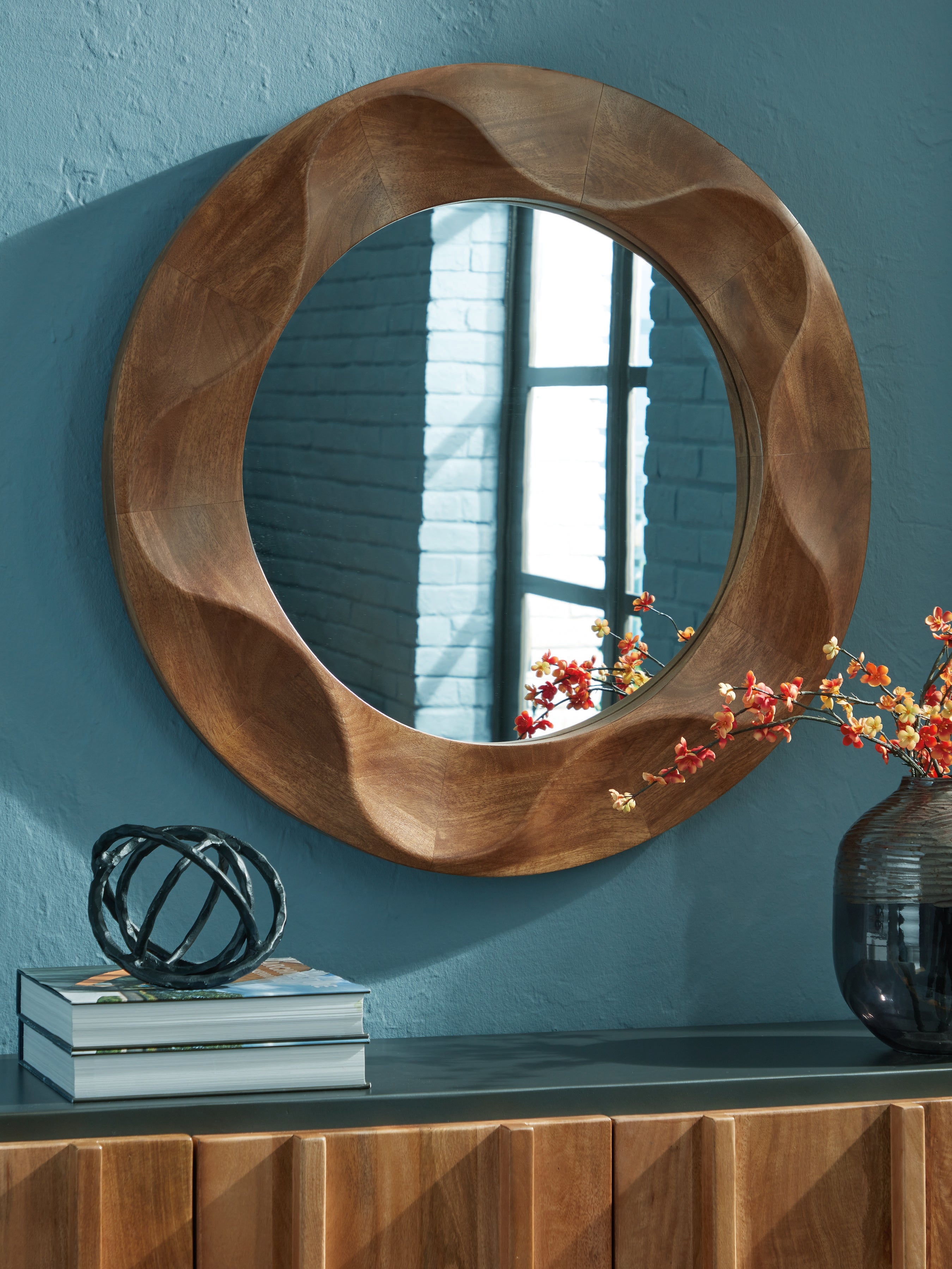 Aajon Brown Accent Mirror - A8010427