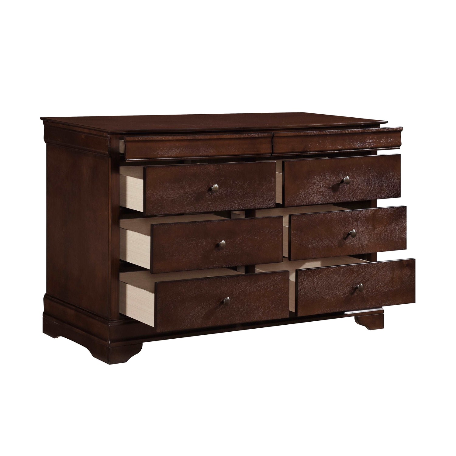 Abbeville Cherry Dresser, Two Hidden Drawers - 1856-5 - Bien Home Furniture &amp; Electronics