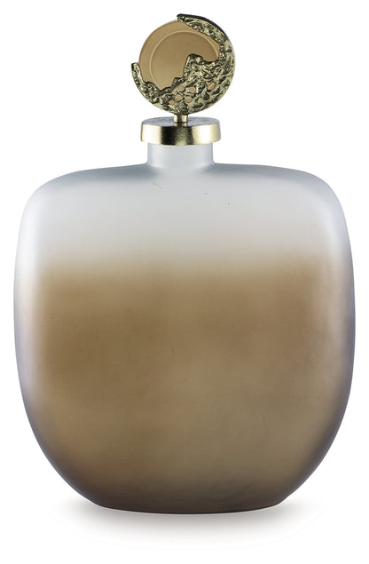 Acario Taupe/Gold Finish Jar - A2000782