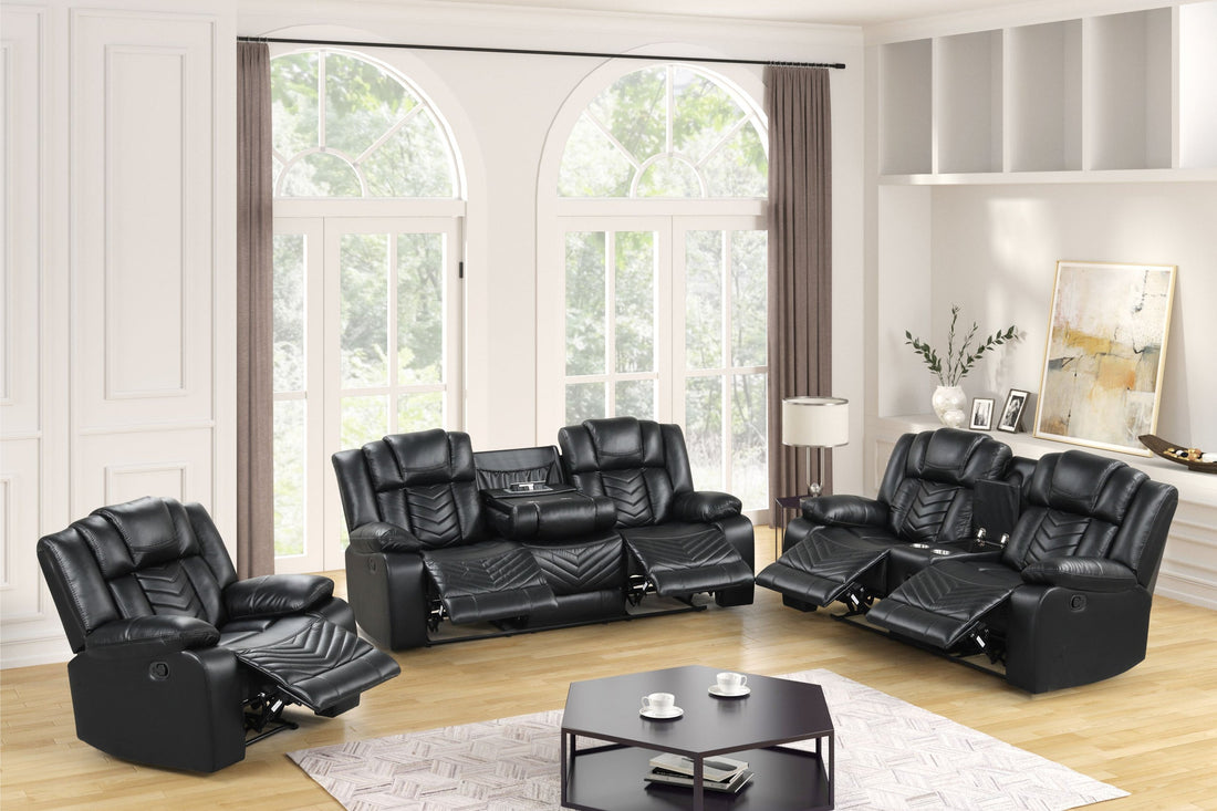 Ace Black - 3PC Reclining Set - Ace Black