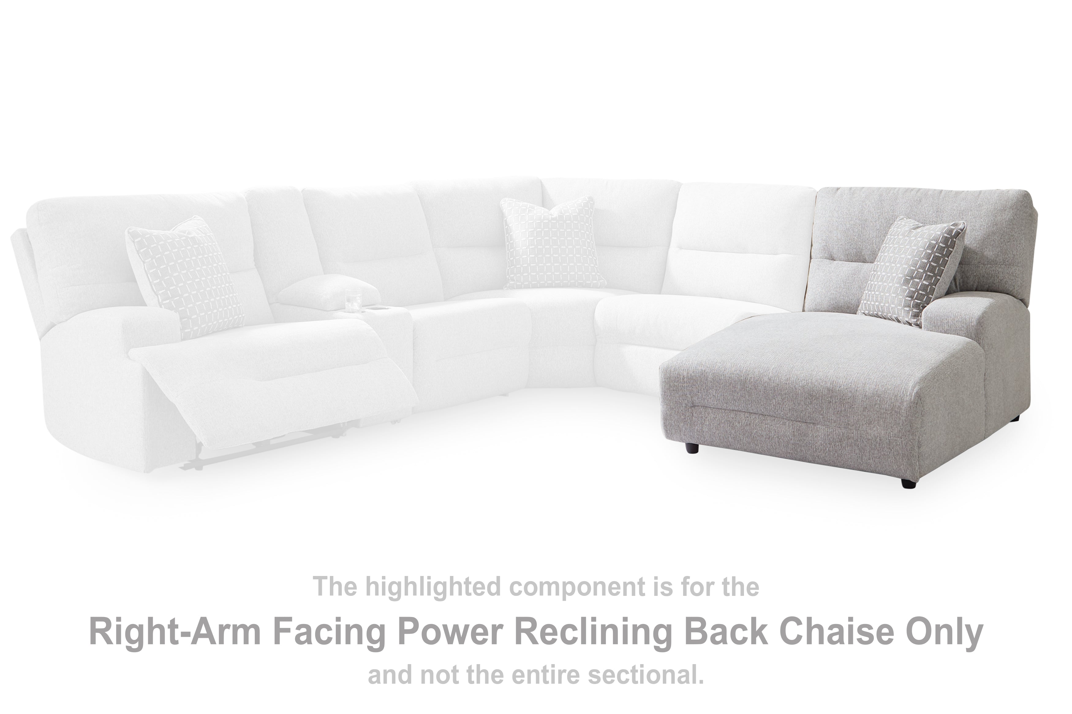 Acklen Place Alloy Right-Arm Facing Power Press Back Chaise - 9360597