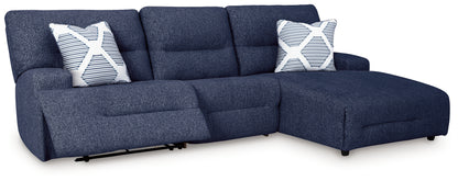 Acklen Place Navy 3-Piece Power Reclining Sectional - 93607S6