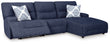 Acklen Place Navy 3-Piece Power Reclining Sectional - 93607S6