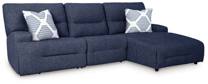 Acklen Place Navy 3-Piece Power Reclining Sectional - 93607S6