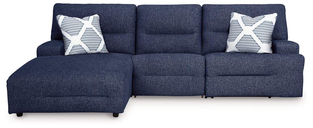 Acklen Place Navy 3-Piece Power Reclining Sectional - 93607S7