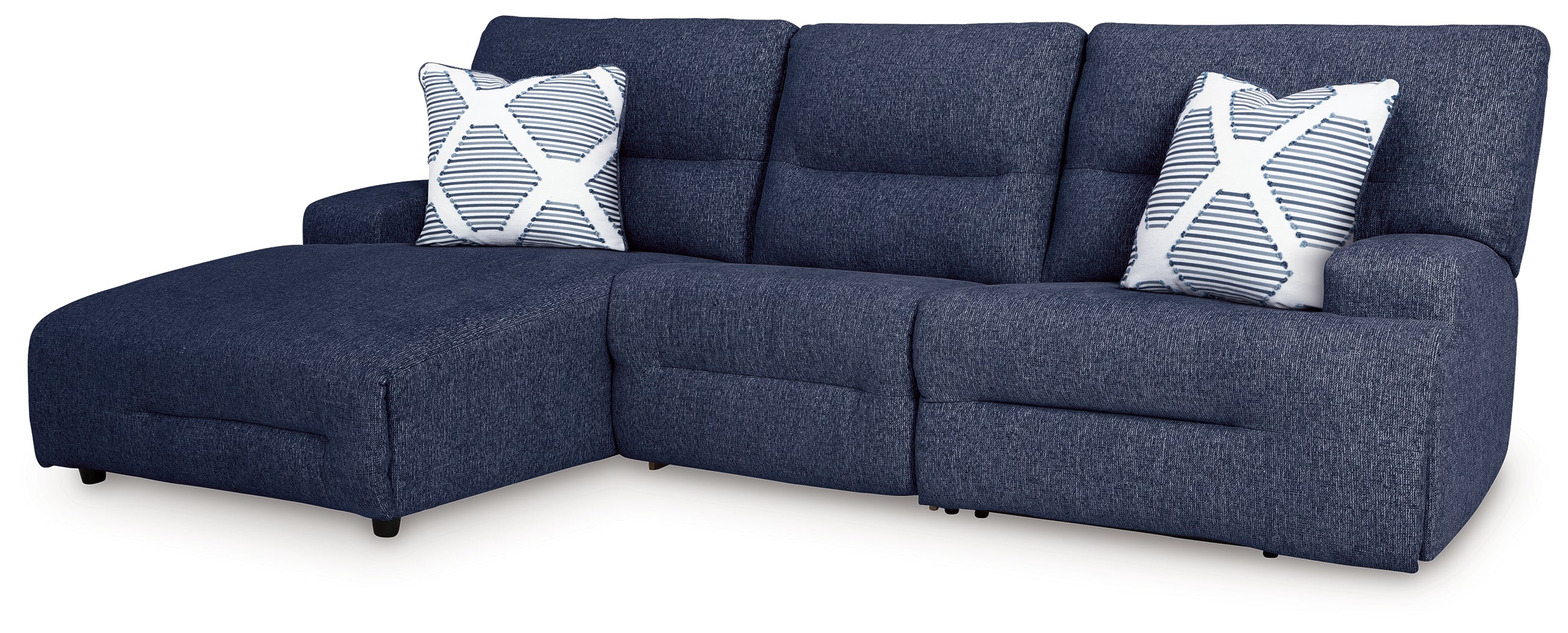 Acklen Place Navy 3-Piece Power Reclining Sectional - 93607S7