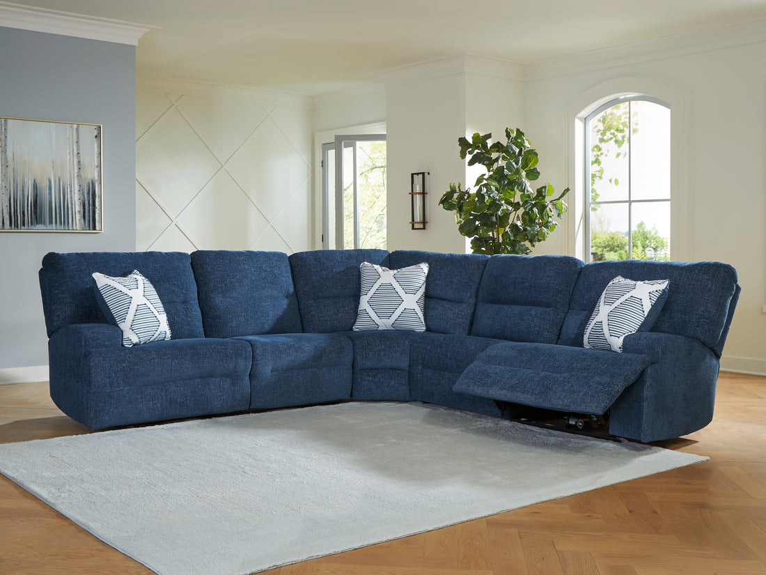 Acklen Place Navy 5-Piece Power Reclining Sectional - 93607S3