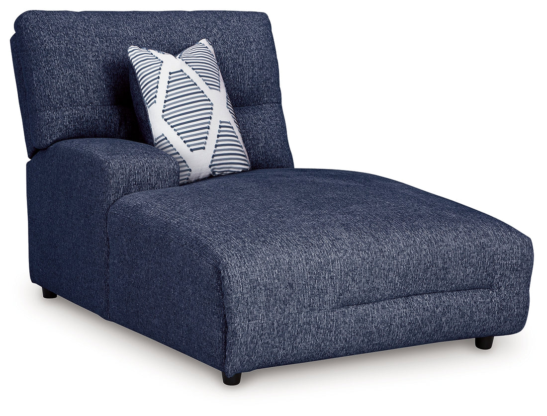 Acklen Place Navy Left-Arm Facing Power Press Back Chaise - 9360779