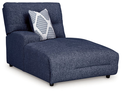 Acklen Place Navy Left-Arm Facing Power Press Back Chaise - 9360779
