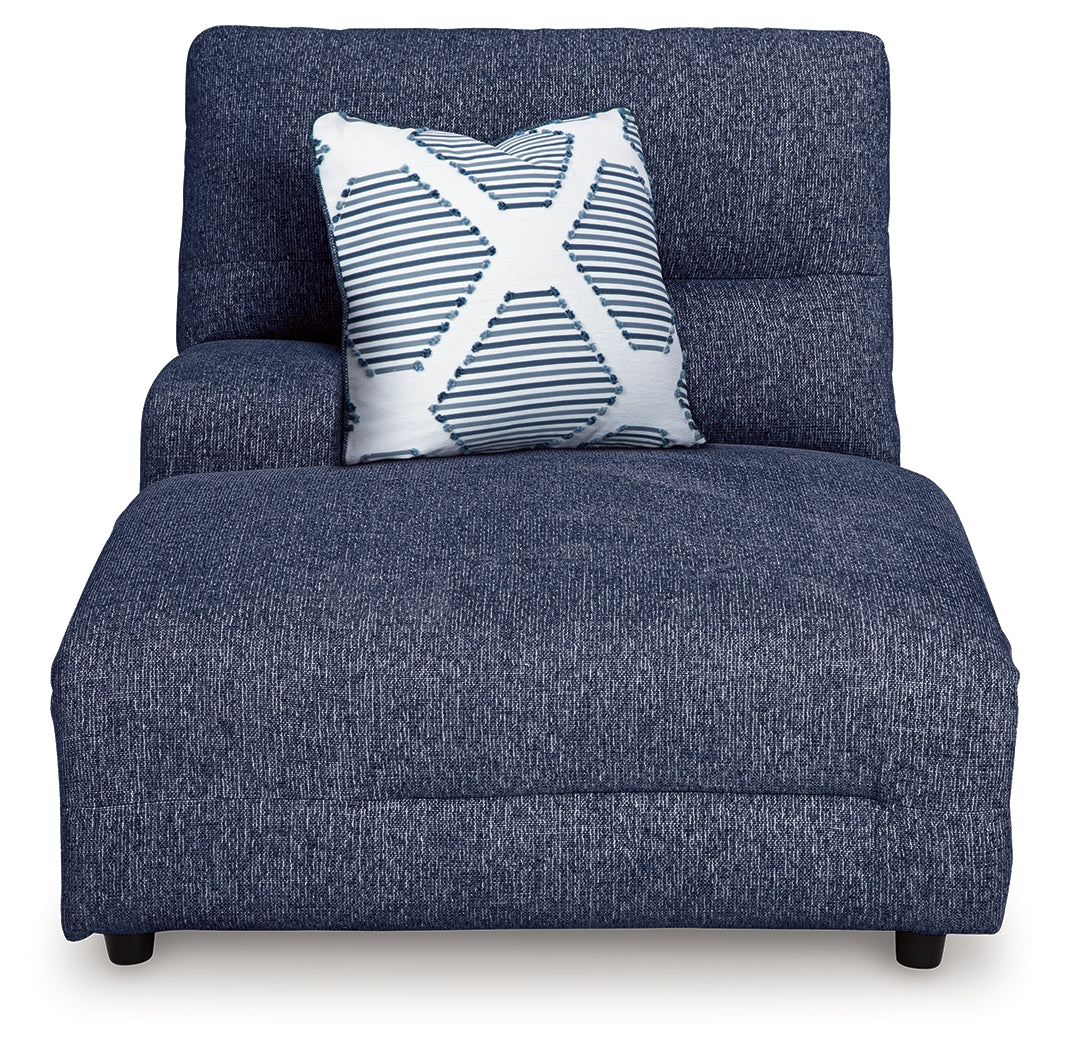 Acklen Place Navy Left-Arm Facing Power Press Back Chaise - 9360779
