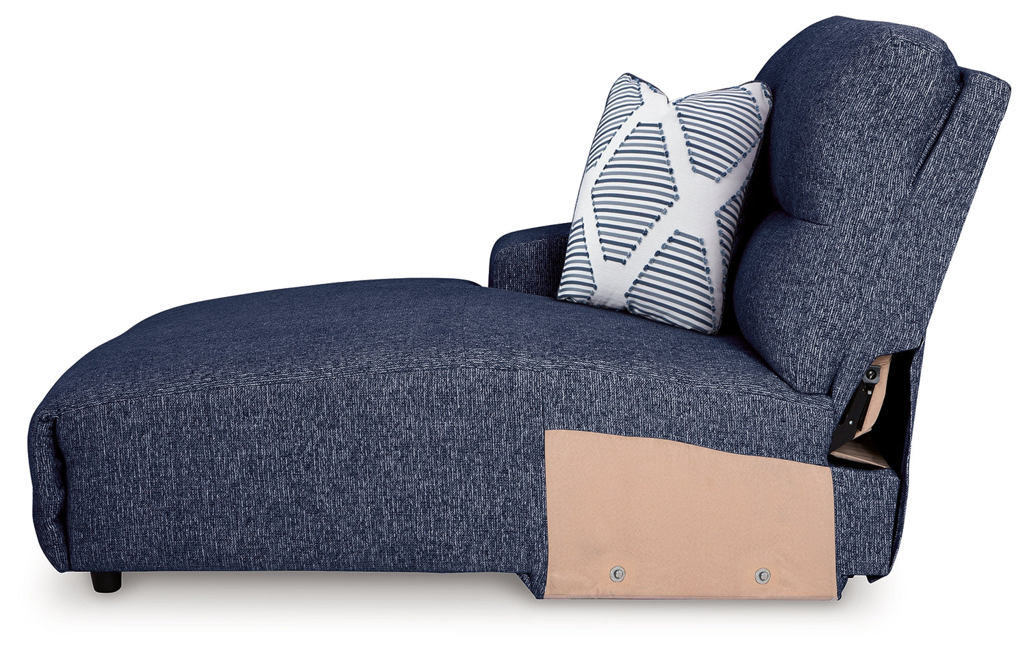 Acklen Place Navy Left-Arm Facing Power Press Back Chaise - 9360779