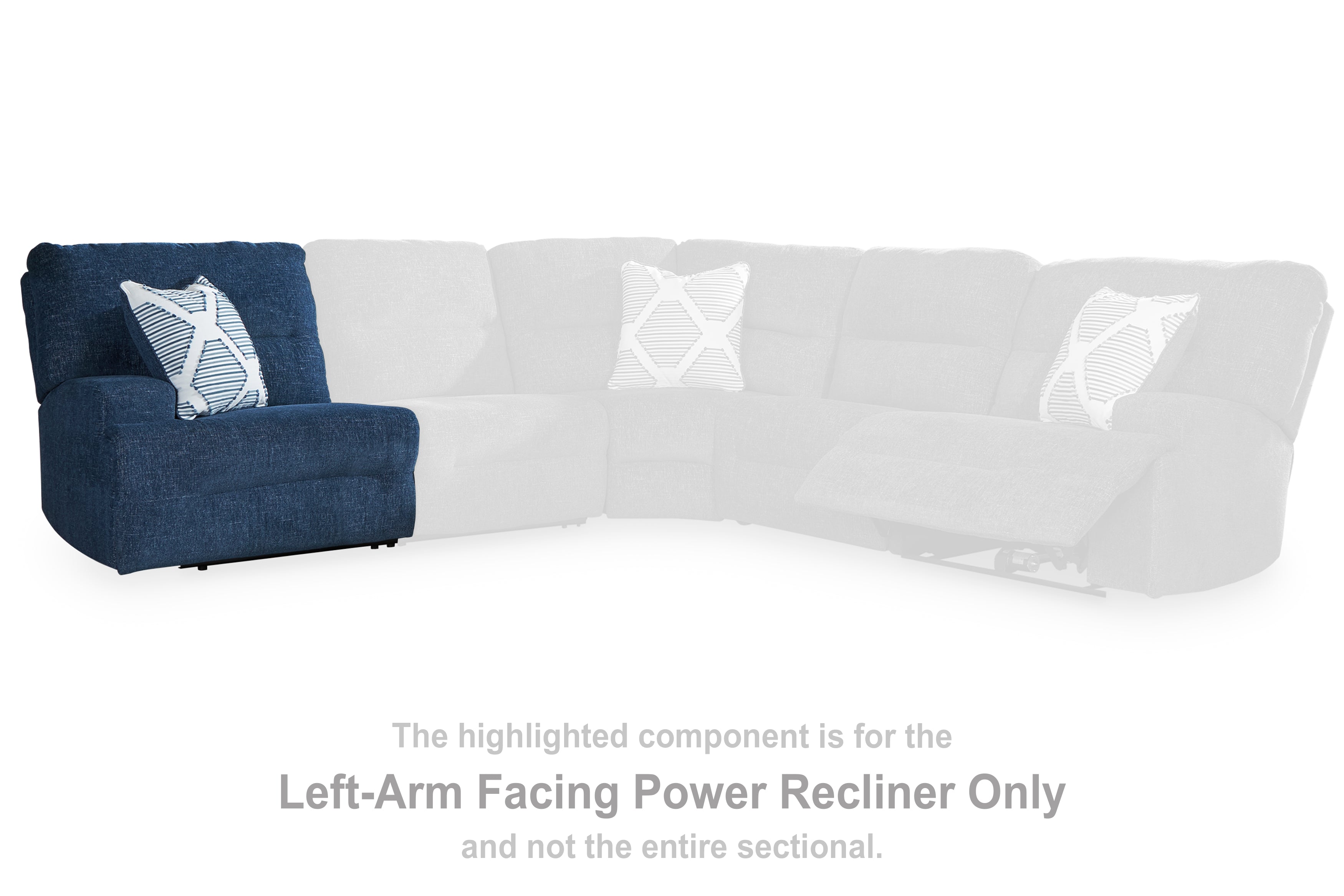 Acklen Place Navy Left-Arm Facing Power Recliner - 9360758