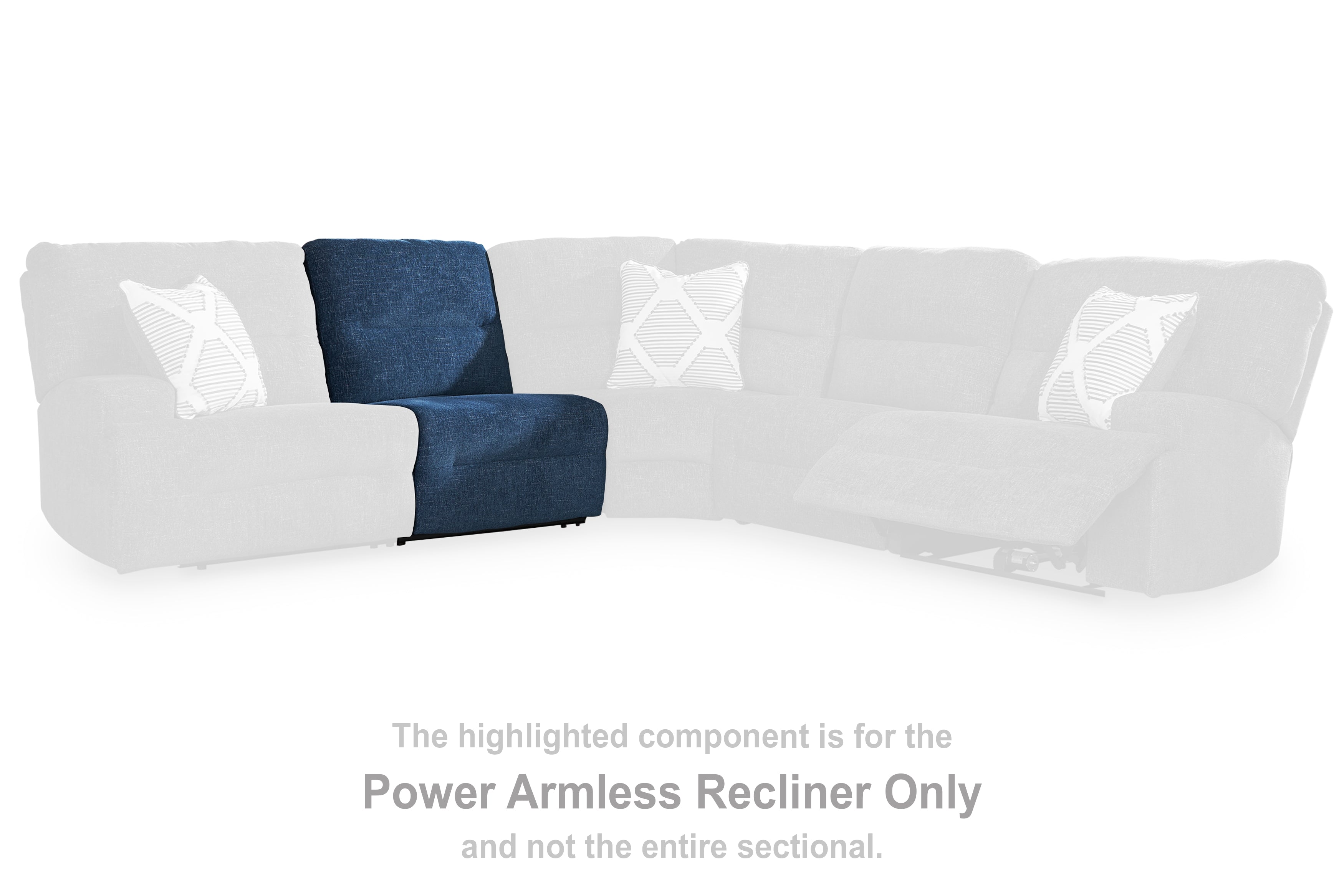 Acklen Place Navy Power Armless Recliner - 9360731