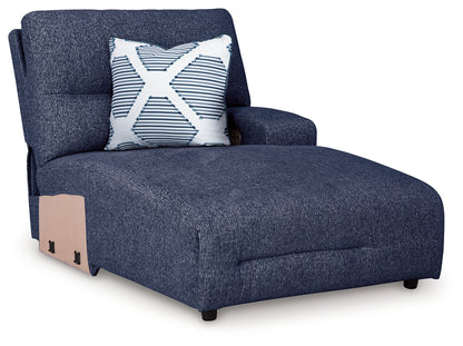 Acklen Place Navy Right-Arm Facing Power Press Back Chaise - 9360797