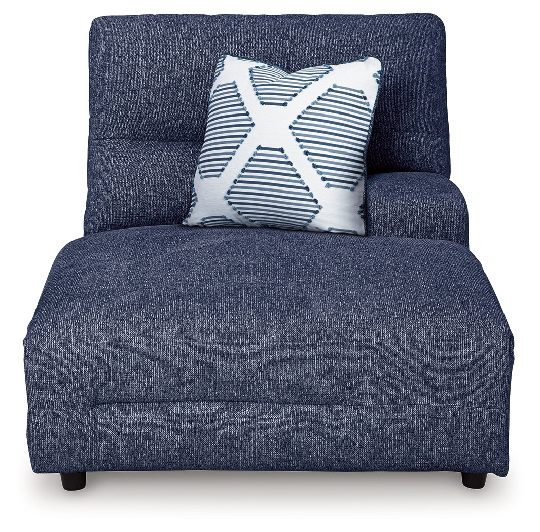 Acklen Place Navy Right-Arm Facing Power Press Back Chaise - 9360797