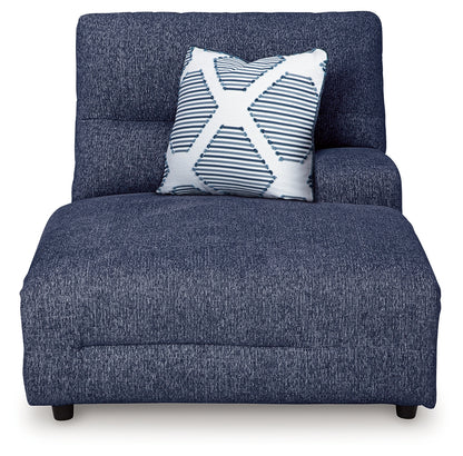 Acklen Place Navy Right-Arm Facing Power Press Back Chaise - 9360797