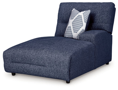 Acklen Place Navy Right-Arm Facing Power Press Back Chaise - 9360797