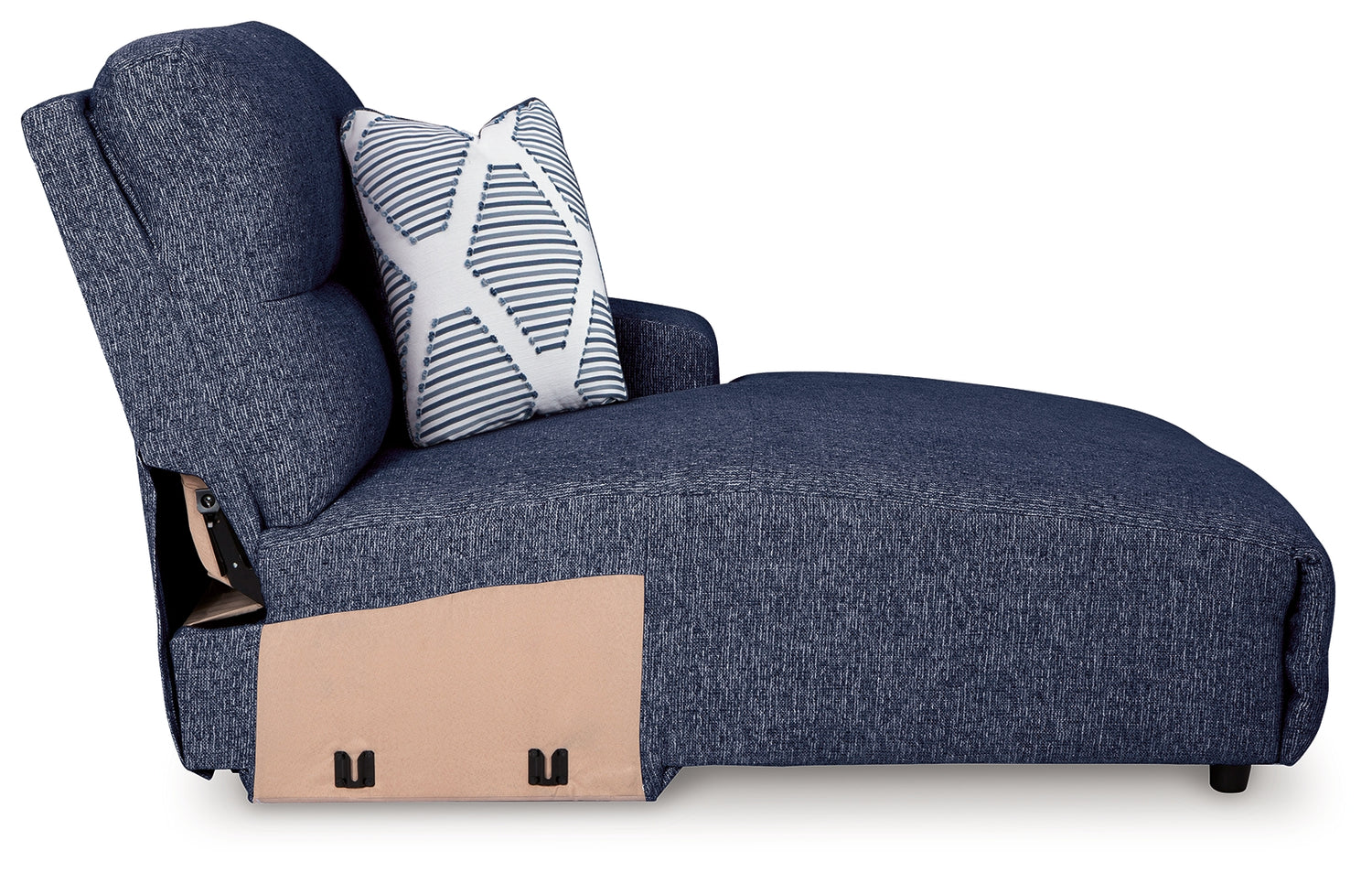 Acklen Place Navy Right-Arm Facing Power Press Back Chaise - 9360797