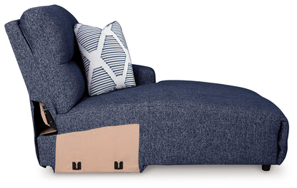 Acklen Place Navy Right-Arm Facing Power Press Back Chaise - 9360797