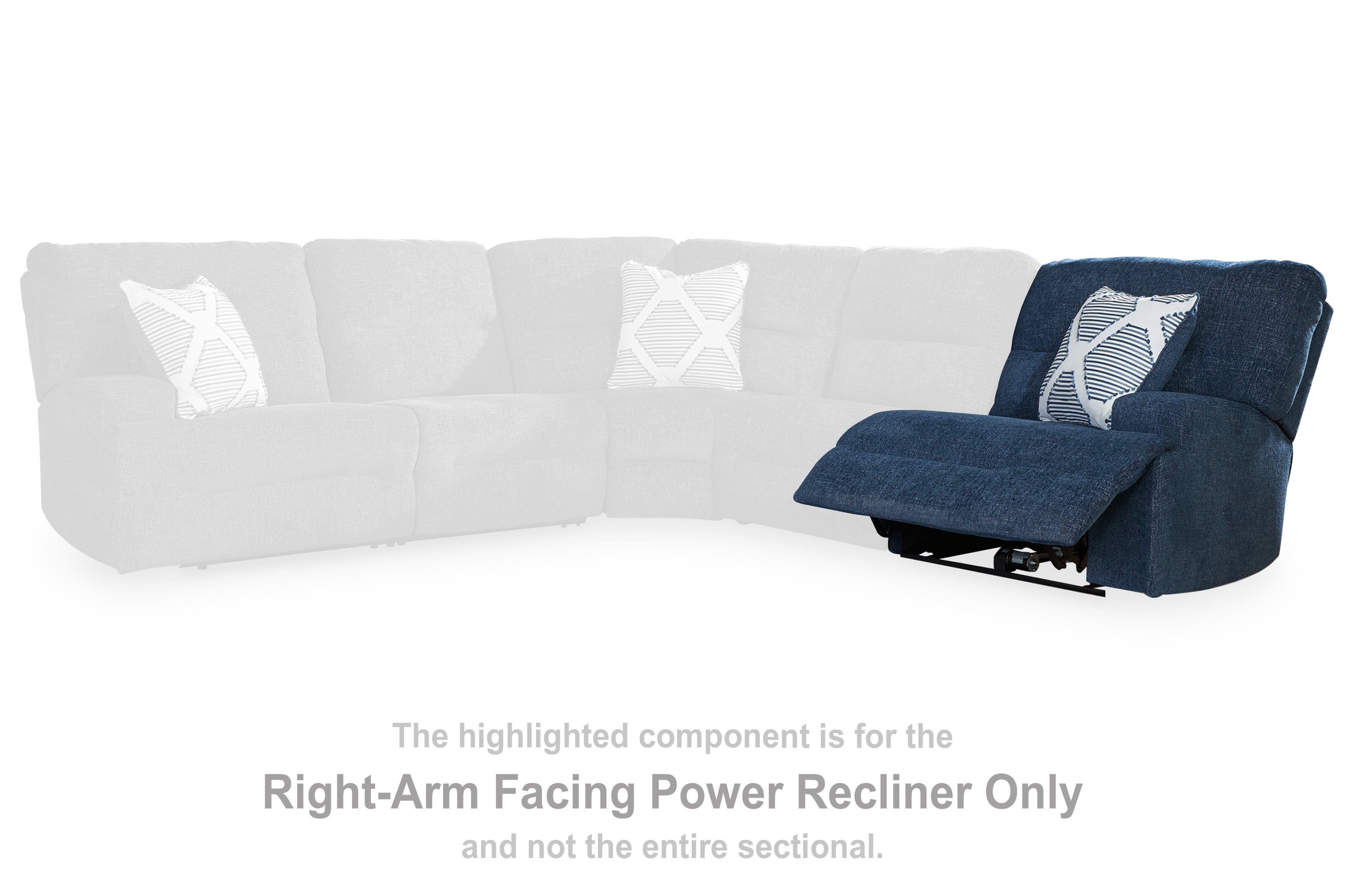 Acklen Place Navy Right-Arm Facing Power Recliner - 9360762