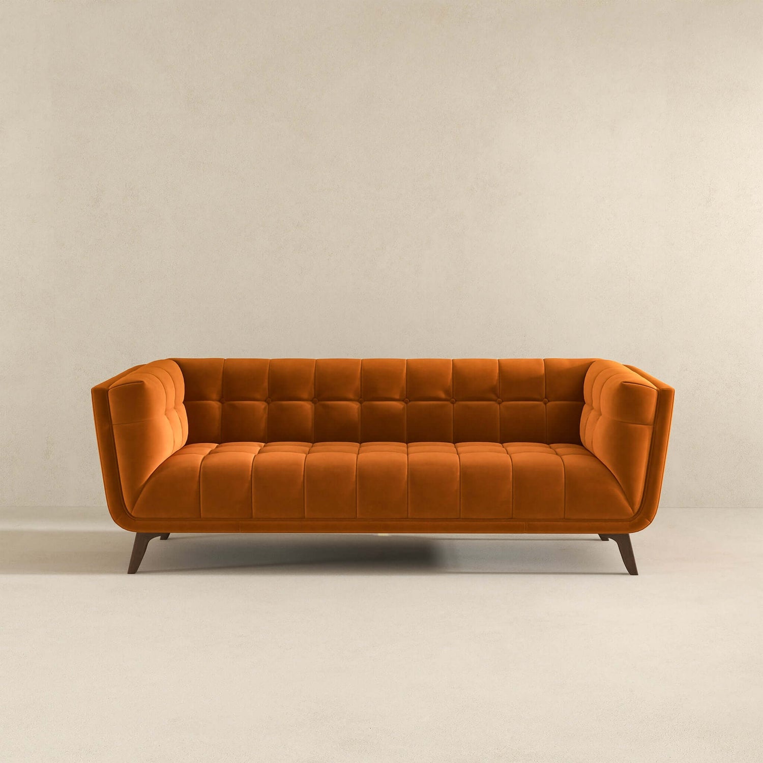 Addison Large Burnt-Orange Velvet Sofa - SOF00302302