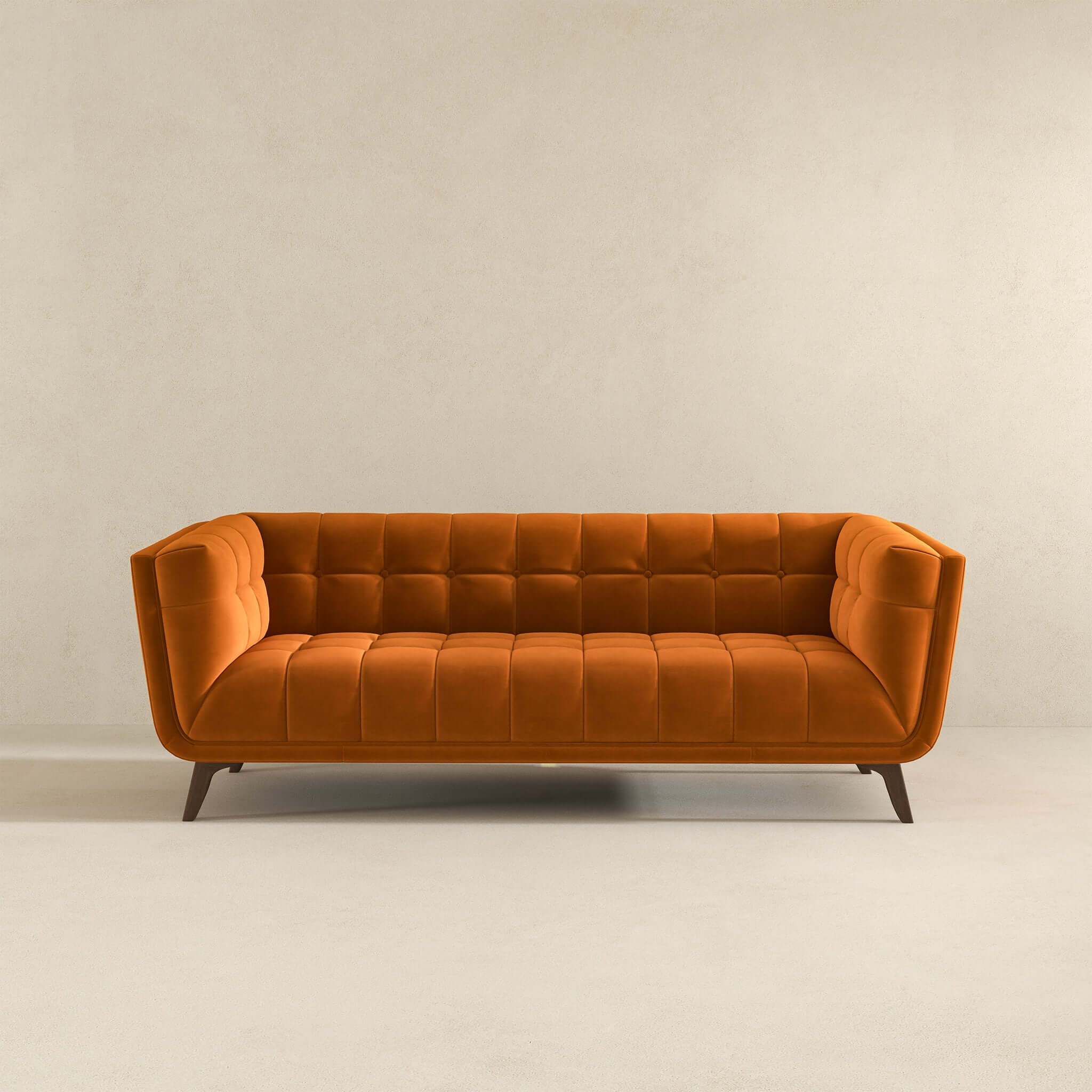 Addison Large Burnt-Orange Velvet Sofa - SOF00302302