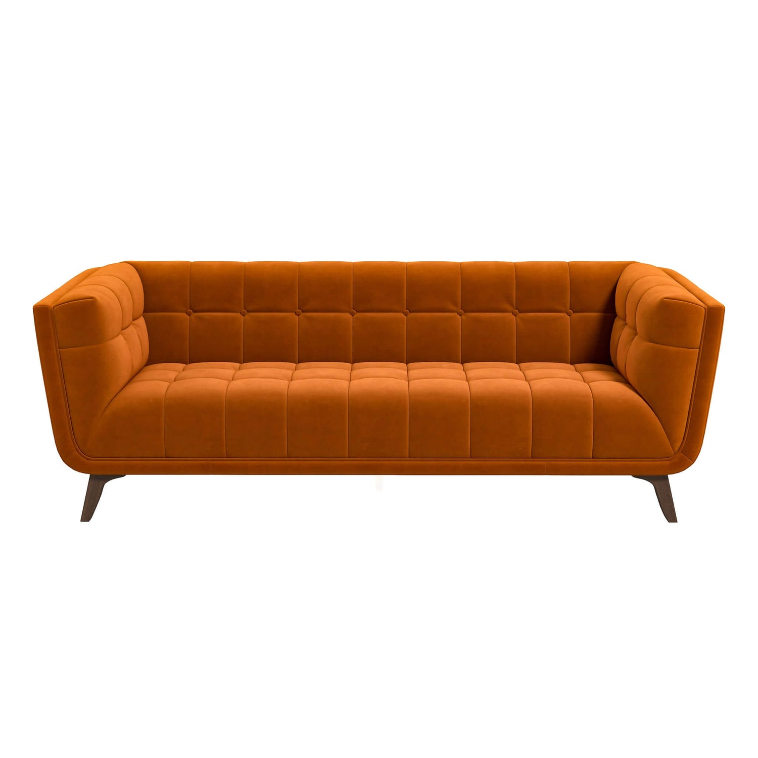 Addison Large Burnt-Orange Velvet Sofa - SOF00302302