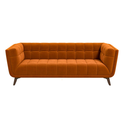 Addison Large Burnt-Orange Velvet Sofa - SOF00302302