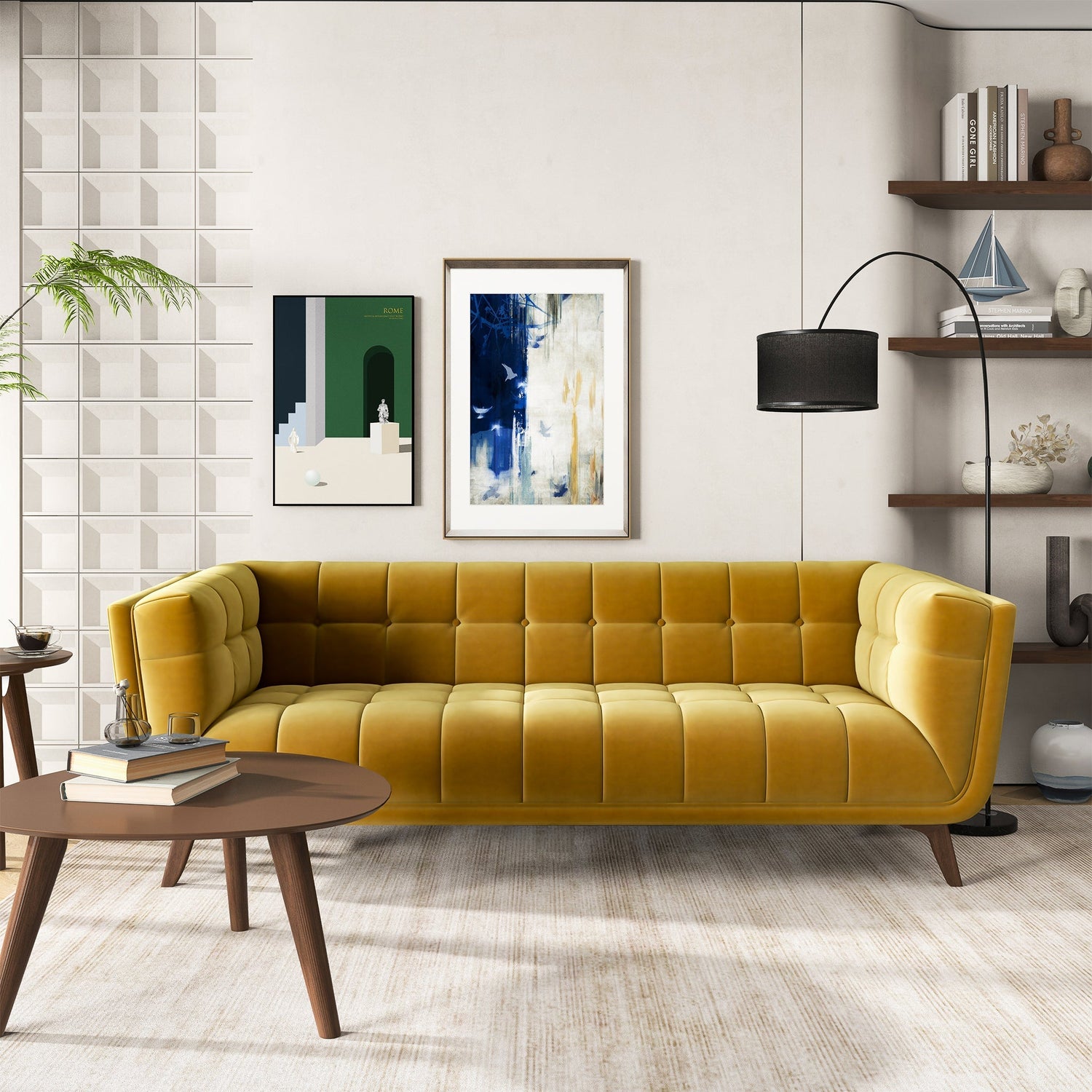 Addison Gold Velvet Large Sofa