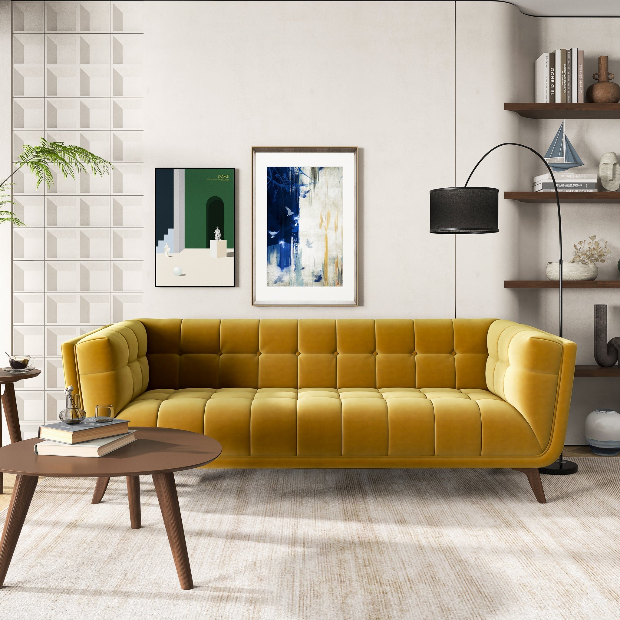 Addison Gold Velvet Large Sofa