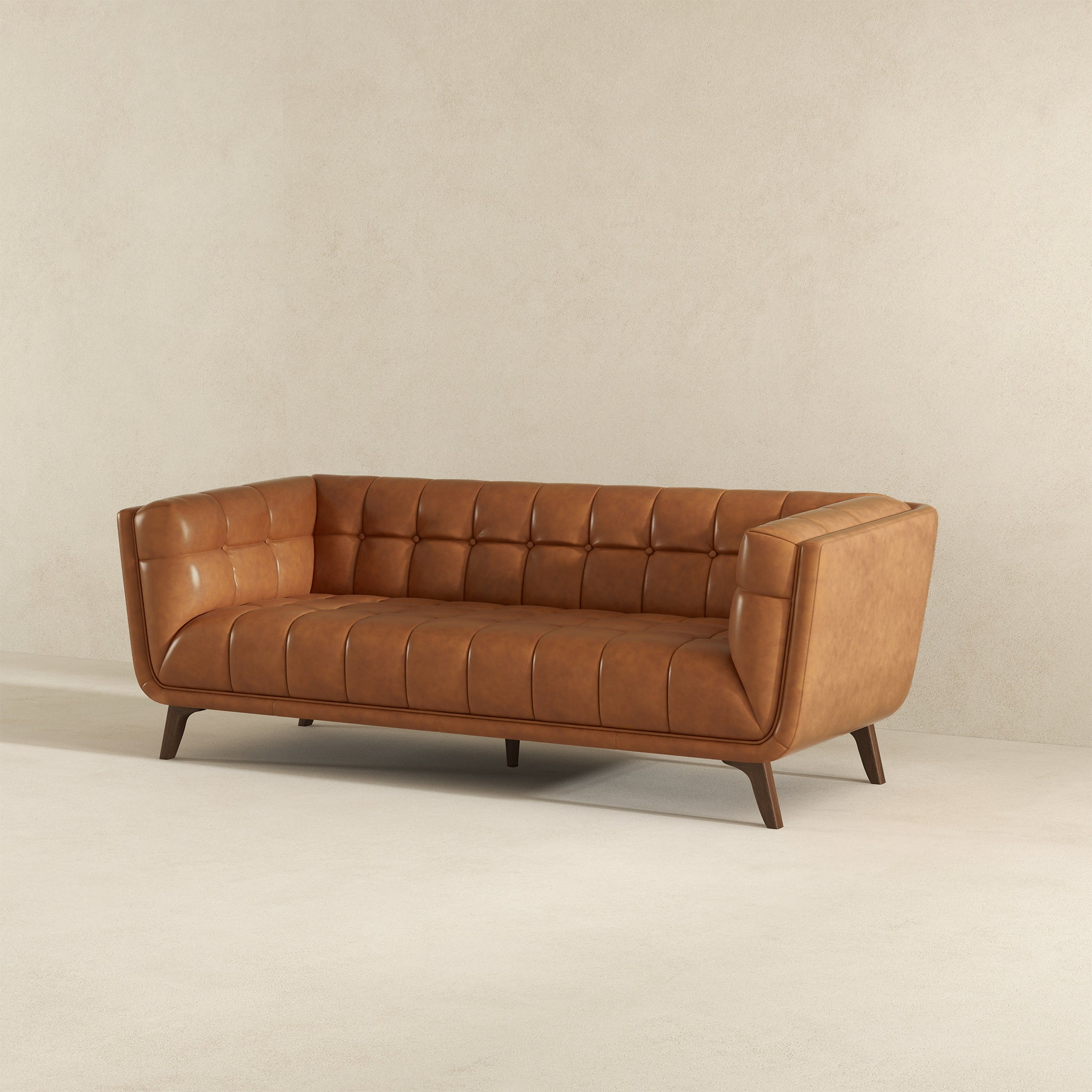 Addison Leather Sofa (84" Cognac) - SOF00302331