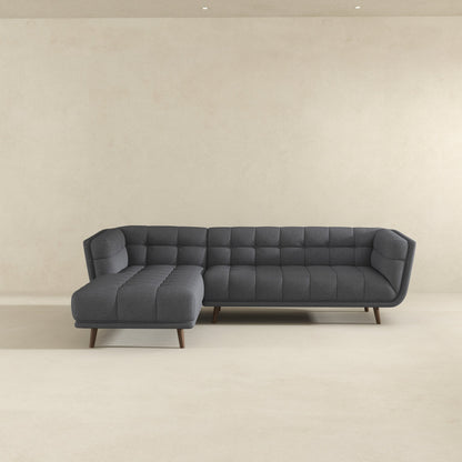 Addison Left Sectional Ash Grey Fabric Sofa - SEC00303003