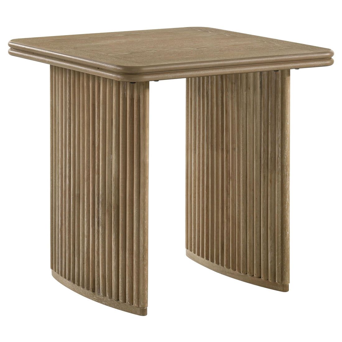 Adina Square Wood Side End Table Distressed Light Brown - 722857