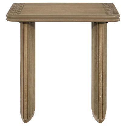 Adina Square Wood Side End Table Distressed Light Brown - 722857