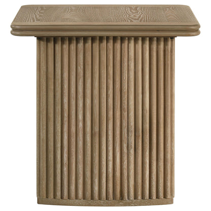 Adina Square Wood Side End Table Distressed Light Brown - 722857