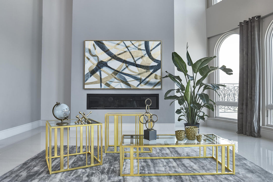 Adri 3-piece Coffee and End Table Set Black Nickel - 723608-S3