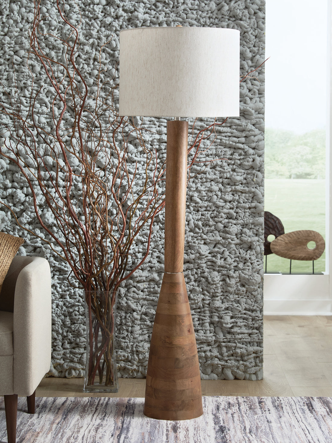 Ailsa Natural Brown Floor Lamp - L329111