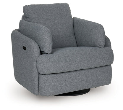 Alainmont Salt and Pepper Swivel Power Recliner - A3000738
