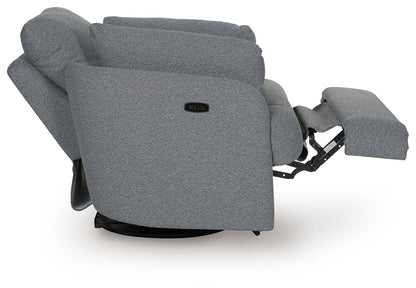 Alainmont Salt and Pepper Swivel Power Recliner - A3000738