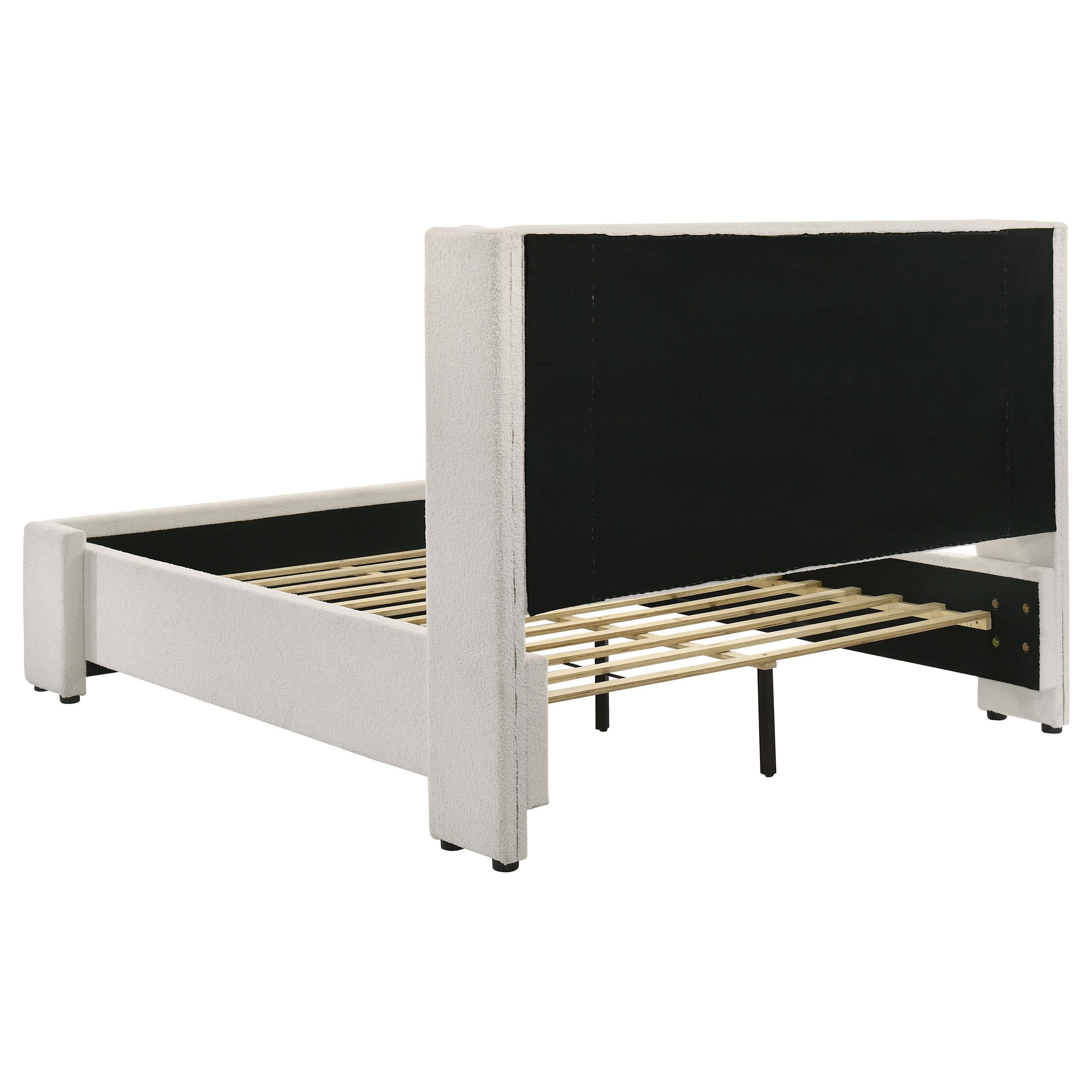 Alamosa Boucle Upholstered Queen Wingback Bed White - 310078Q