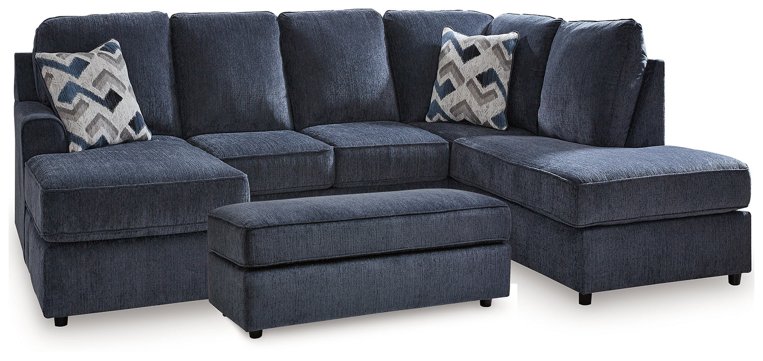 Albar Place Cobalt 2-Piece Sectional and Ottoman - 95302U1