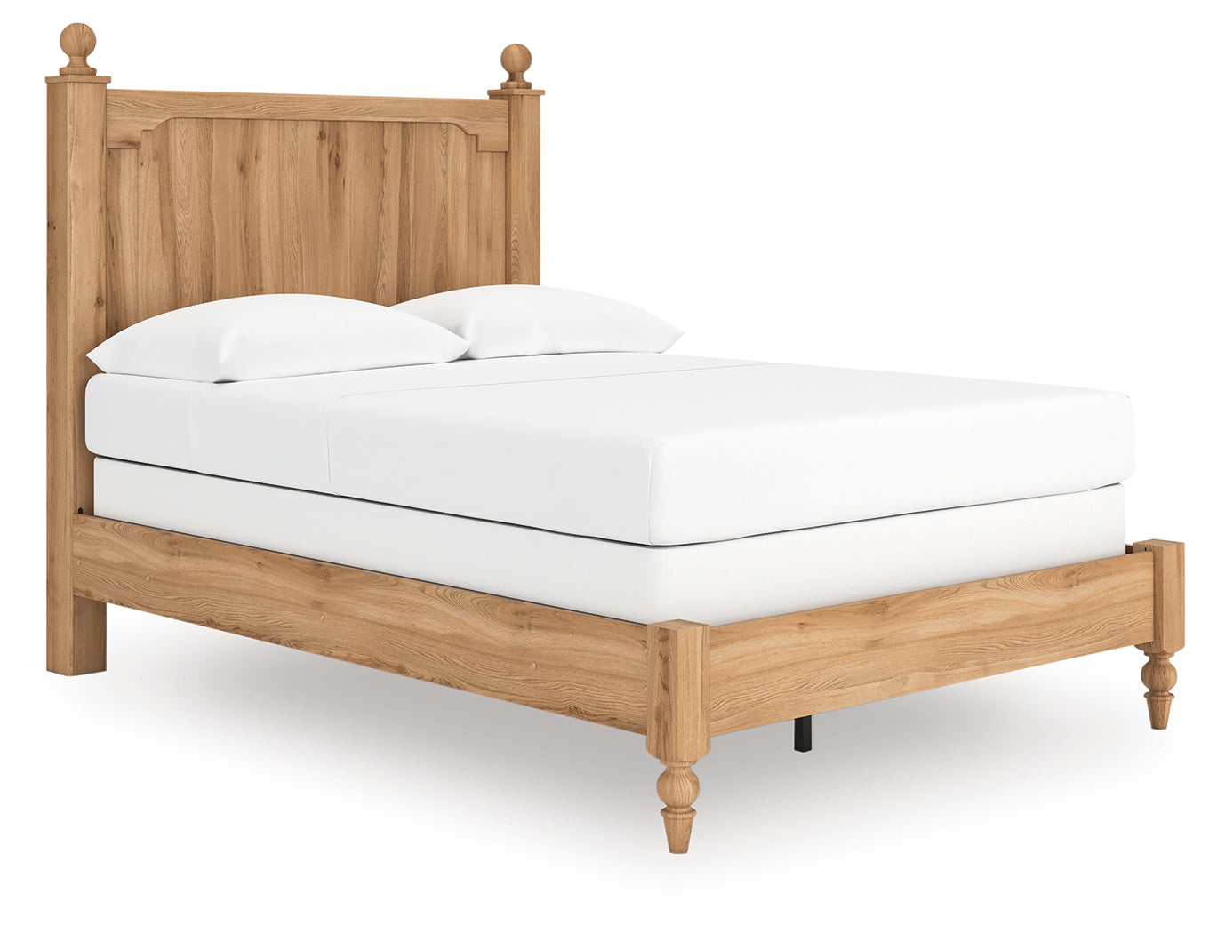 Aleaport Full Panel Bed with Mirrored Dresser in Warm Brown from Ashley - Luna Furniture