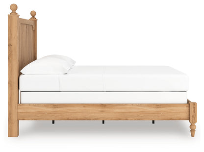 Aleaport Full Panel Bed with Mirrored Dresser in Warm Brown from Ashley - Luna Furniture