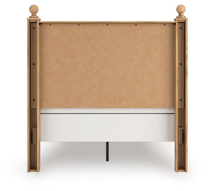 Aleaport Full Panel Bed with Mirrored Dresser in Warm Brown from Ashley - Luna Furniture