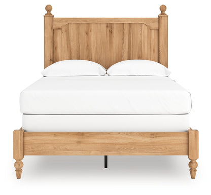 Aleaport Full Panel Bed with Mirrored Dresser in Warm Brown from Ashley - Luna Furniture
