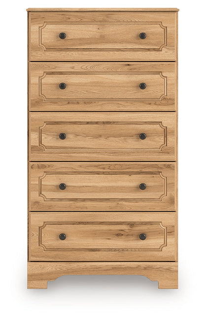 Aleaport King Panel Bed with Dresser and Chest in Warm Brown from Ashley - Luna Furniture