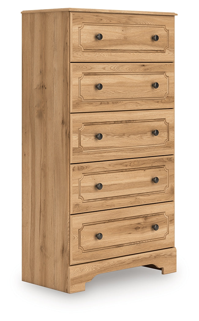 Aleaport King Panel Bed with Dresser and Chest in Warm Brown from Ashley - Luna Furniture